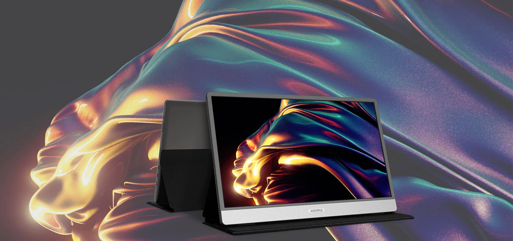KOORUI E1511A 15.6' 60Hz Portable Monitor, FHD IPS Display, 1080P HDMi + Type C Interface, LED Backlight, Built-In Speak
