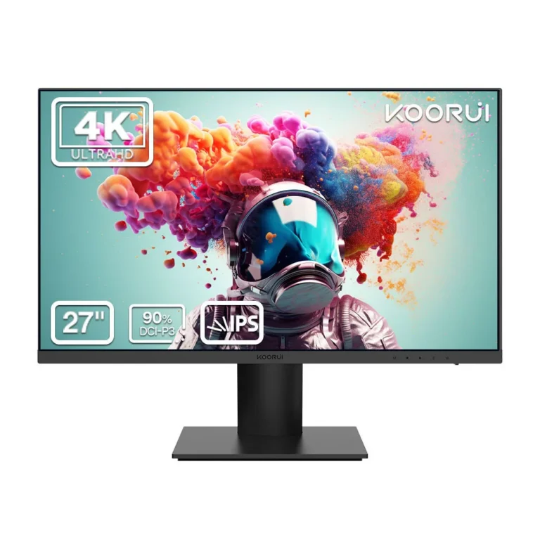 KOORUI N07 27″ 4K 60Hz, UHD IPS Display 90% DCI-P3, Free-Sync & G-Sync Technology, VESA Compatible, 2x HDMI (2.0), 1x DisplayPort (1.2) | 10.7 billion 10 Bit HDR | Business | Professional Monitor