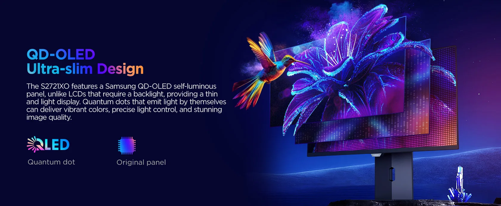 KOORUI S2721XO 27' 240Hz  0.03ms (GtG), 98% DCI-P3 1.07B(10bit) HDR True Black 400 QHD QD-OLED Gaming Monitor, AMD FreeS
