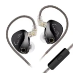 KZ Castor Pro IEM with HD Mic, Dual 10mm Dynamic Driver, Harman Target Improved Bass for Hi-Res Audio Quality, 4 Tuning Switch, Oxygen Free Copper Flat Cable, 0.78mm 2Pin & 3.5mm Plug Compatible – Grey