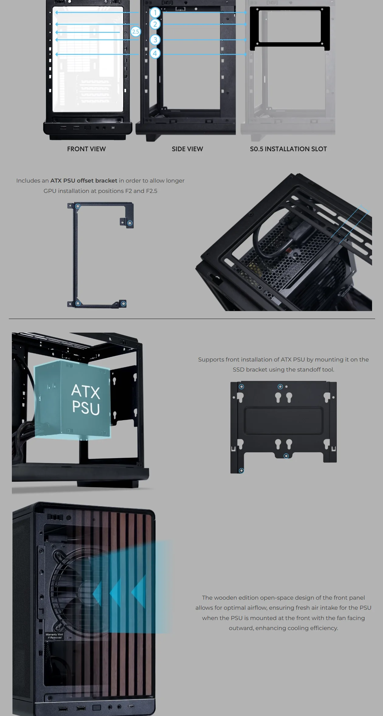 Lian Li A3-MATX Wooden Panel Mini-Tower Case - Black - spec 5 - MegaComputer.pk