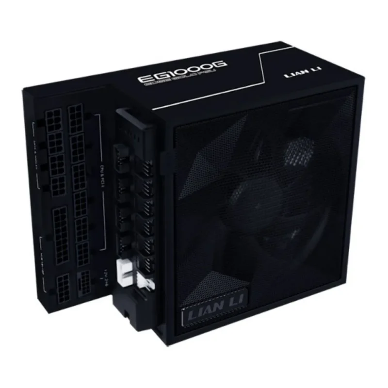 Lian Li Edge 1000W PCIE 5.1 Fully Modular 80 Pluse Gold PSU with USB & Fan Hub – Black