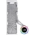 Lian Li Hydroshift II LCD-C 360CL Liquid CPU Cooler 2.1″ IPS Display No Fans Included 2500 RPM Pump Speed Aluminum Alloy Radiator Material White