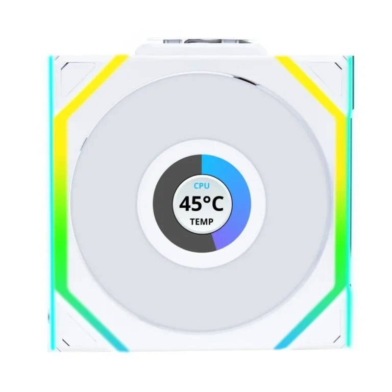 Lian Li UNI Fan SL120 LCD Wireless Reverse Blade Single Pack (Without Controller) – White