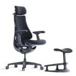 LiberNovo Omni Dynamic Ergonomic Chair – Standard Bundle with Footrest (48cm Seat Depth) Midnight Black