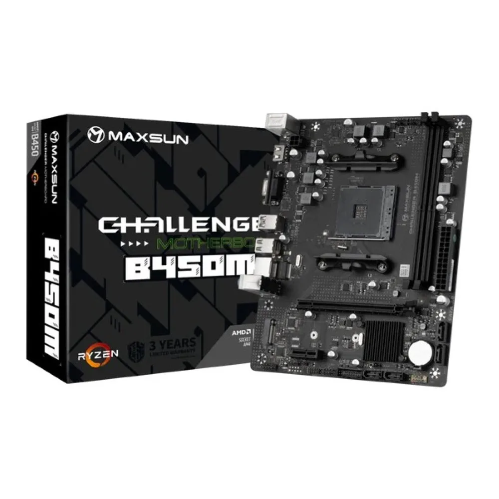 maxsun-challenger-b450m-amd-am4-microatx-motherboard - MegaComputer.pk Maxsun Challenger B450M AMD AM4 MicroATX Motherboard