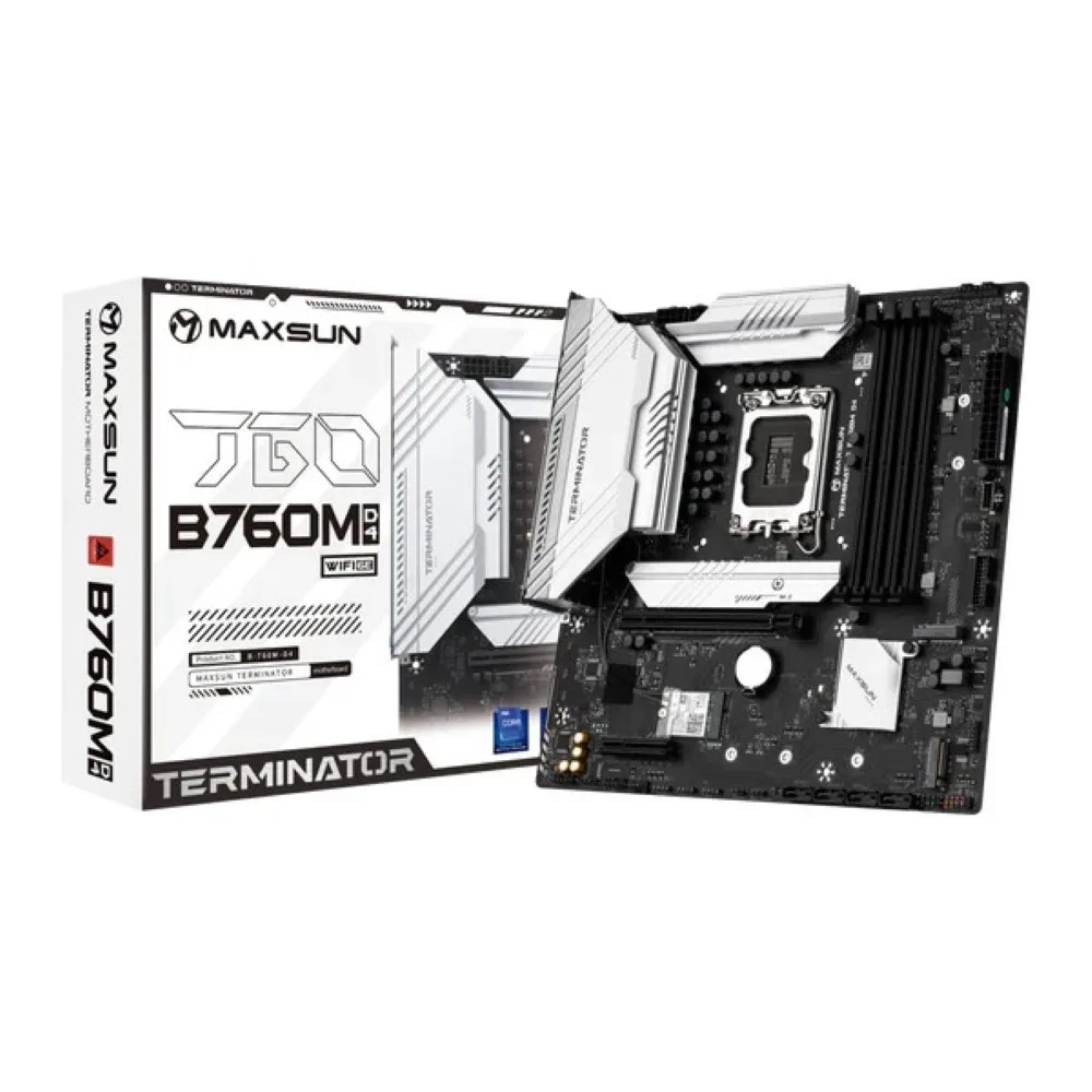 maxsun-terminator-b760m-d4-wifi6e-ddr4-intel-12-13-14th-gen - MegaComputer.pk Maxsun Terminator B760M D4 Wifi6E DDR4 Intel 12/13/14th Gen microATX Motherboard