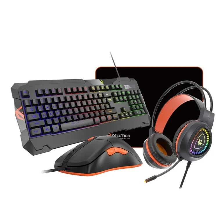 Meetion C505 Wired Rgb Led Mouse Keyboard Headset Mice Bundle Set Combos Headphones Gaming Keyboard Mouse and Mouse Pad – Black