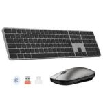 Meetion iKey C230 Ultra-Thin Full-Size Space Gray Wireless Office Combo – Black