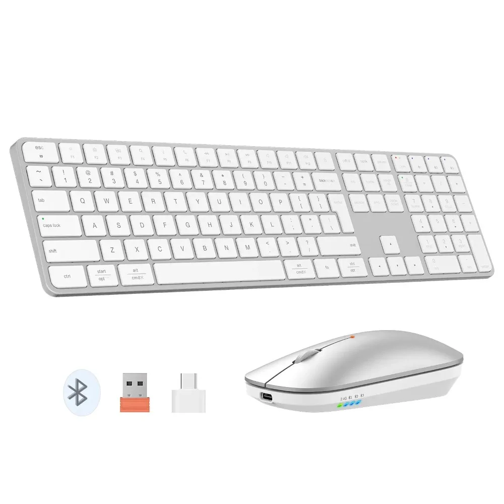 meetion-ikey-c230-ultra-thin-full-size-space-gray-wireless-o - MegaComputer.pk Meetion iKey C230 Ultra-Thin Full-Size Space Gray Wireless Office Combo – Silver