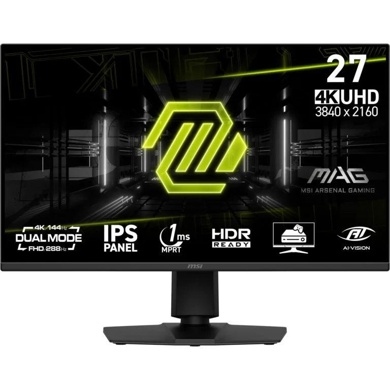 MSI MAG 275UPD E14 27” UHD (3840x2160) Dual Mode (4K 144Hz or FHD 288Hz) Gaming Monitor