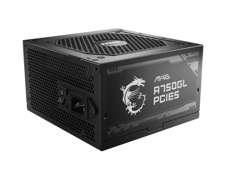 MSI MAG A750GL PCIE 5.0, 80 GOLD Fully Modular Gaming PSU, 12VHPWR Cable, ATX 3.0 Compatible, 750W Power Supply