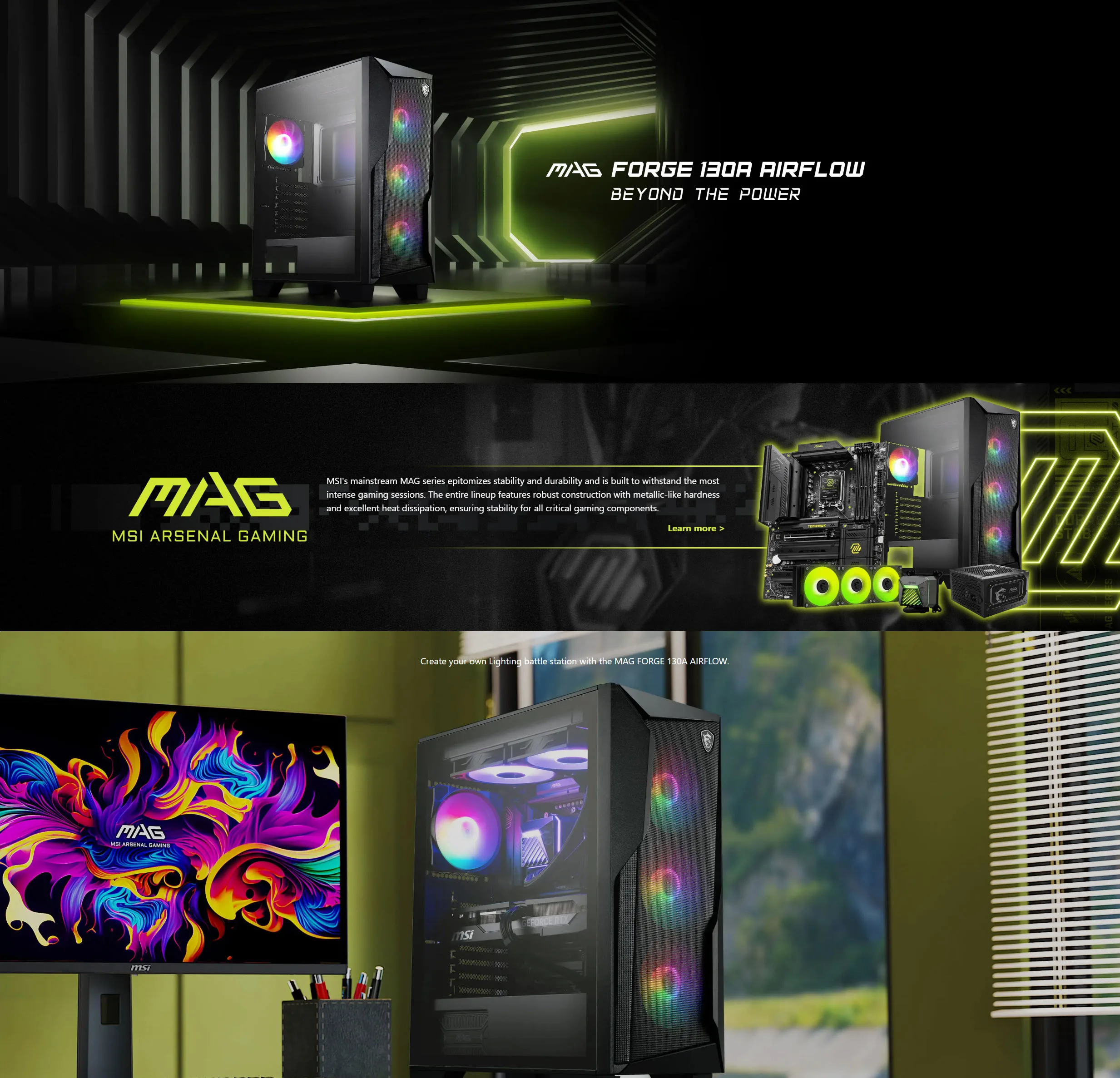 MSI MAG FORGE 130A Airflow Mid Tower PC Case - spec 1 - MegaComputer.pk