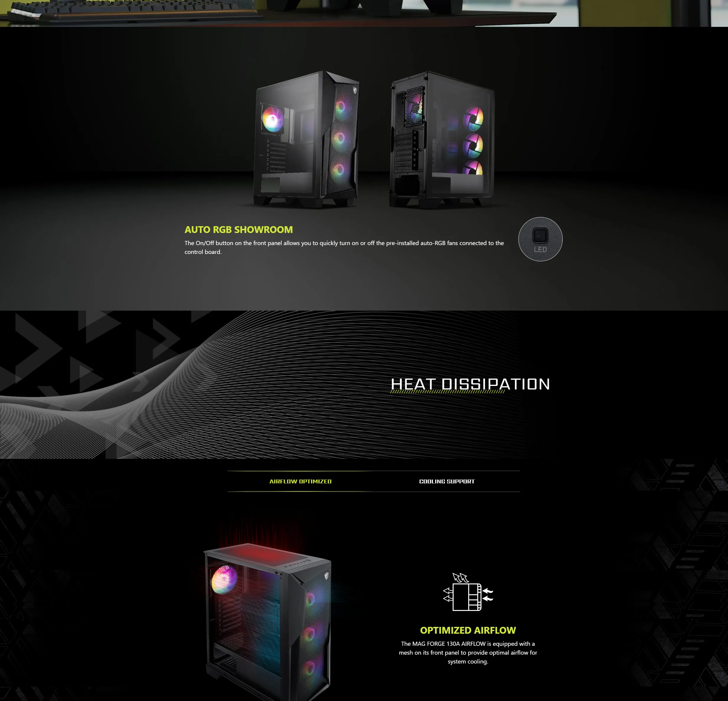 MSI MAG FORGE 130A Airflow Mid Tower PC Case - spec 2 - MegaComputer.pk