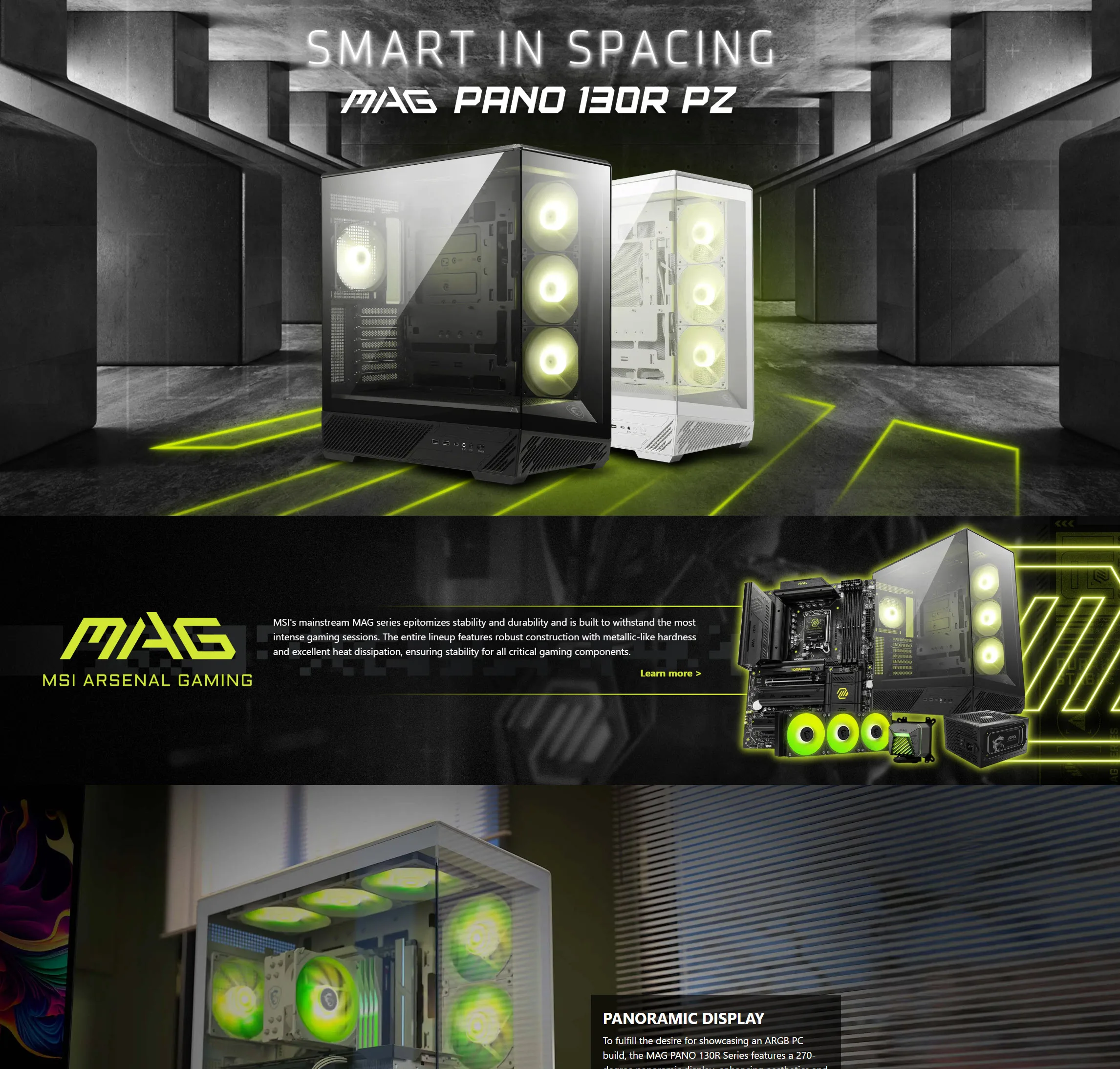 MSI MAG PANO 130R PZ Mid-Tower Gaming Case - White - spec 1 - MegaComputer.pk
