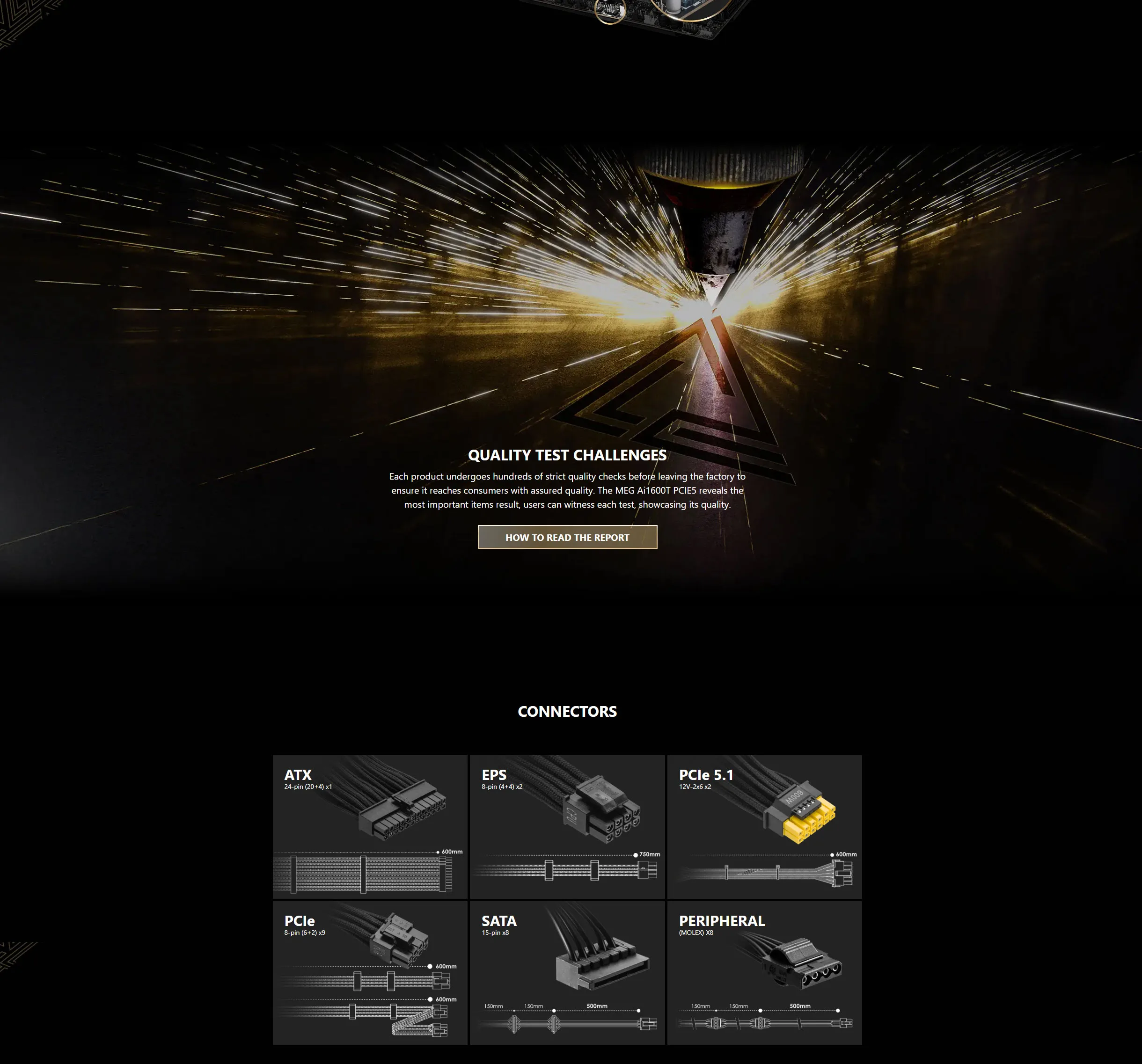 MSI MEG Ai1600T PCIe5 1600W Full Modular Compact 80 PLUS Titanium ATX 3.1 PCIE 5.1 Power Supply - spec 5 - MegaComputer.pk
