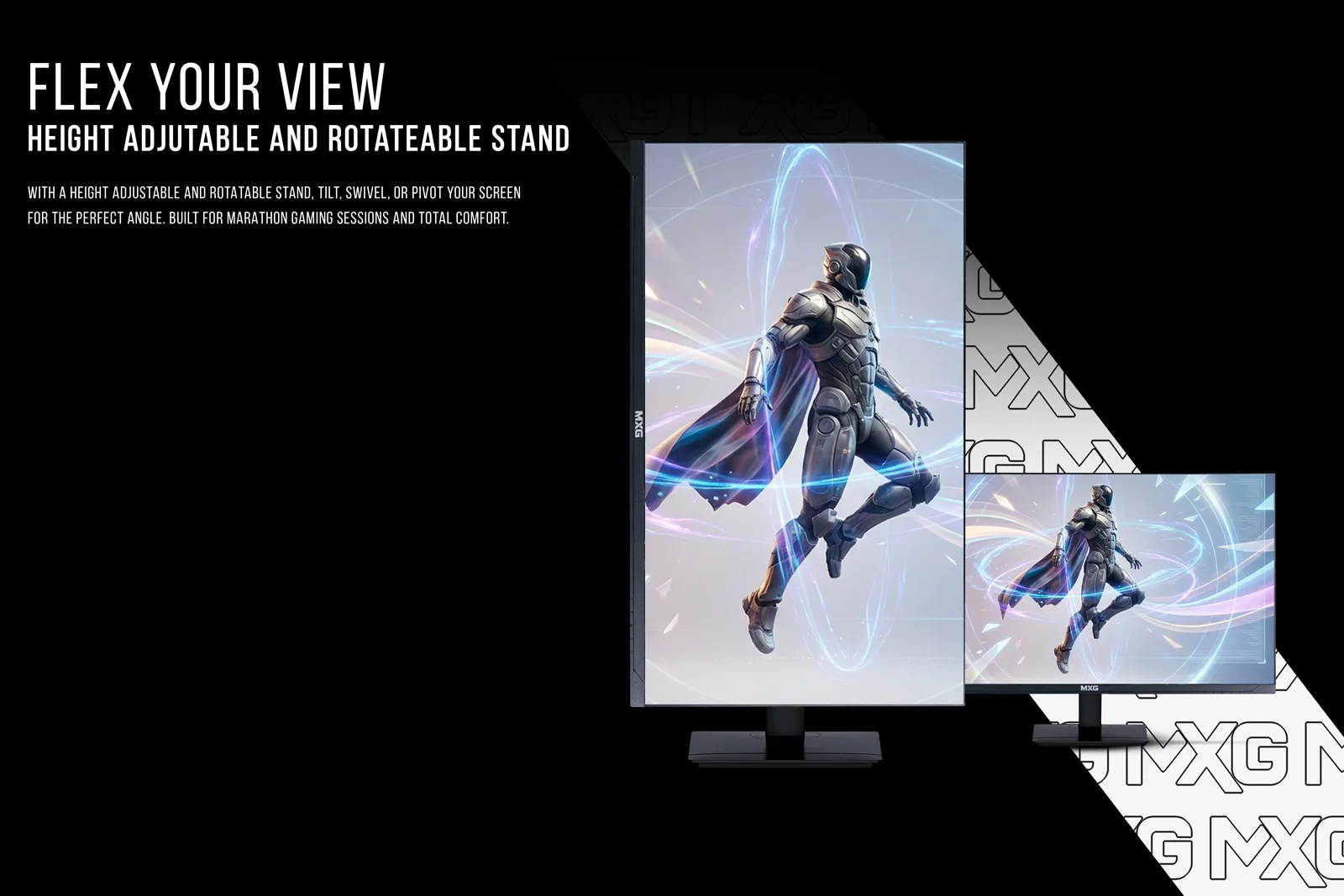 MXG G27IQ-18 | 27' QHD IPS Gaming Monitor – 180Hz, HDR, FreeSync/Adaptive Sync, DCI-P3 90%, With Height Adjustable stand