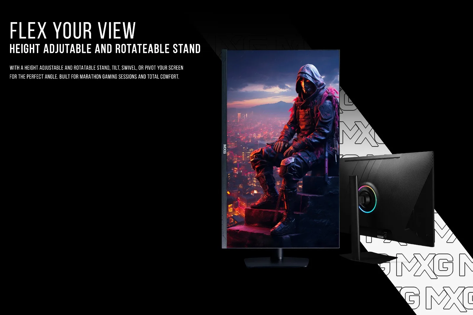 MXG G32IQ-18 32' 2K 180Hz 1ms IPS Gaming Monitor | HDR, G-Sync + FreeSync, HDMI 2.0×2, DP 1.4, USB, Hydraulic Height Adj