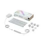 Nanoleaf Lines Smart LED Wall Lights Music & Screen Sync RGBW Light Bar with 16M+ Color WiFi Wall Lights Work with Alexa &amp Google Assistant for Gaming and Home Decor 90 Degree Smarter Kit (4 Lines)
