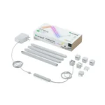 Nanoleaf Lines Smart LED Wall Lights Music & Screen Sync RGBW Light Bar with 16M+ Color WiFi Wall Lights Work with Alexa &amp Google Assistant for Gaming and Home Decor 90 Degree Smarter Kit (4 Lines)