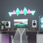 Nanoleaf Shapes White Triangle LED Wall Lights Smart RGBW Gaming Lights for Room & Modern Decor 16M+ Colors with Music Sync Works with Alexa & Google Assistant DIY Wall Art (9-Pack Smarter Kit)