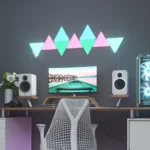 Nanoleaf Shapes White Triangle LED Wall Lights Smart RGBW Gaming Lights for Room & Modern Decor 16M+ Colors with Music Sync Works with Alexa & Google Assistant DIY Wall Art (9-Pack Smarter Kit)