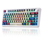 AULA F75 Wireless Mechanical Creamy Keyboard with RGB Backlit Hot Swappable, 81 Keys 75% Layout Gaming Keyboard, Bluetooth/2.4GHz/Type-C, Creamy Sounding - Comic Reaper Switches