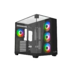 Thunder Battle Station TGC-666 Case – Black – Three sided tempered glass panels – Dual-chamber ATX Mid Tower