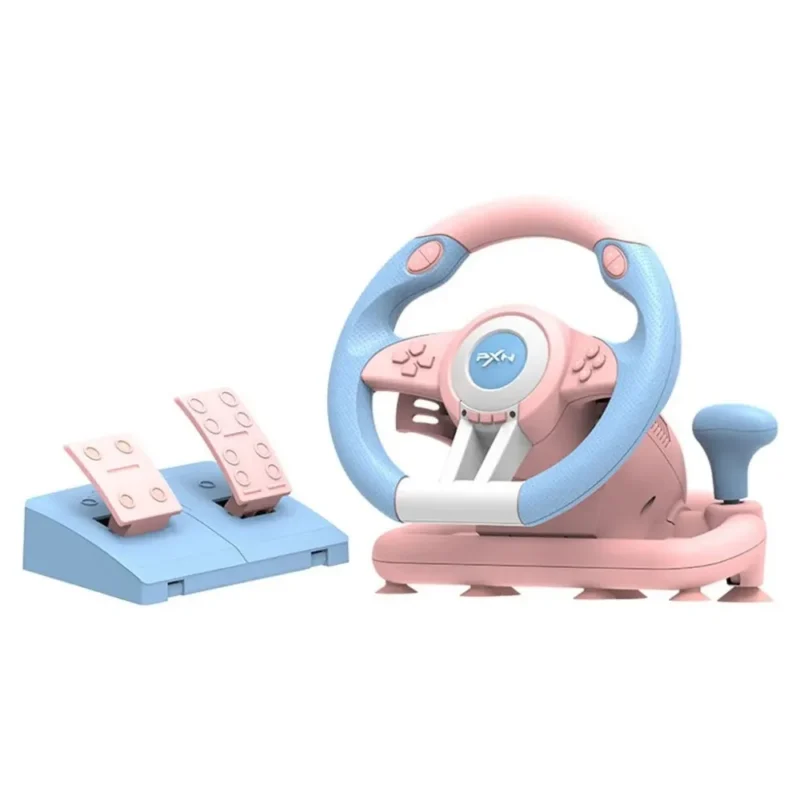PXN V3 Pro Color Edition Gaming Racing Steering Wheel – Pink / Bule