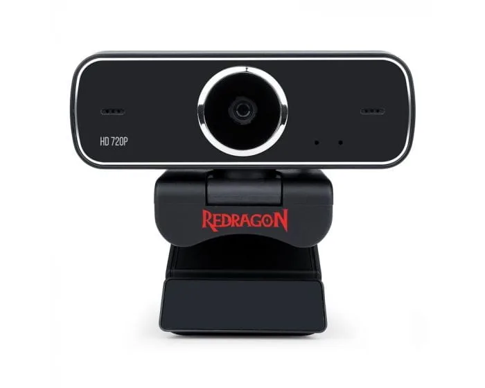 Redragon GW600 720P Webcam with Built-in Dual Microphone 360-Degree Rotation – 2.0 USB Skype Computer Web Camera