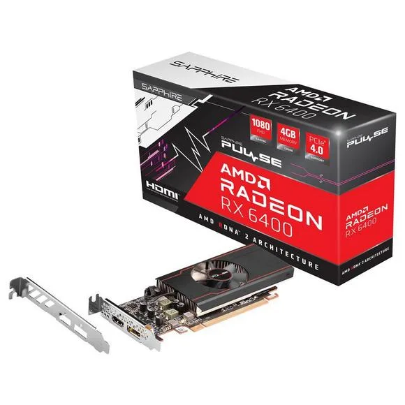SAPPHIRE PULSE Radeon RX 6400 4GB GDDR6 PCI Express 4.0 Low Profile Video Card