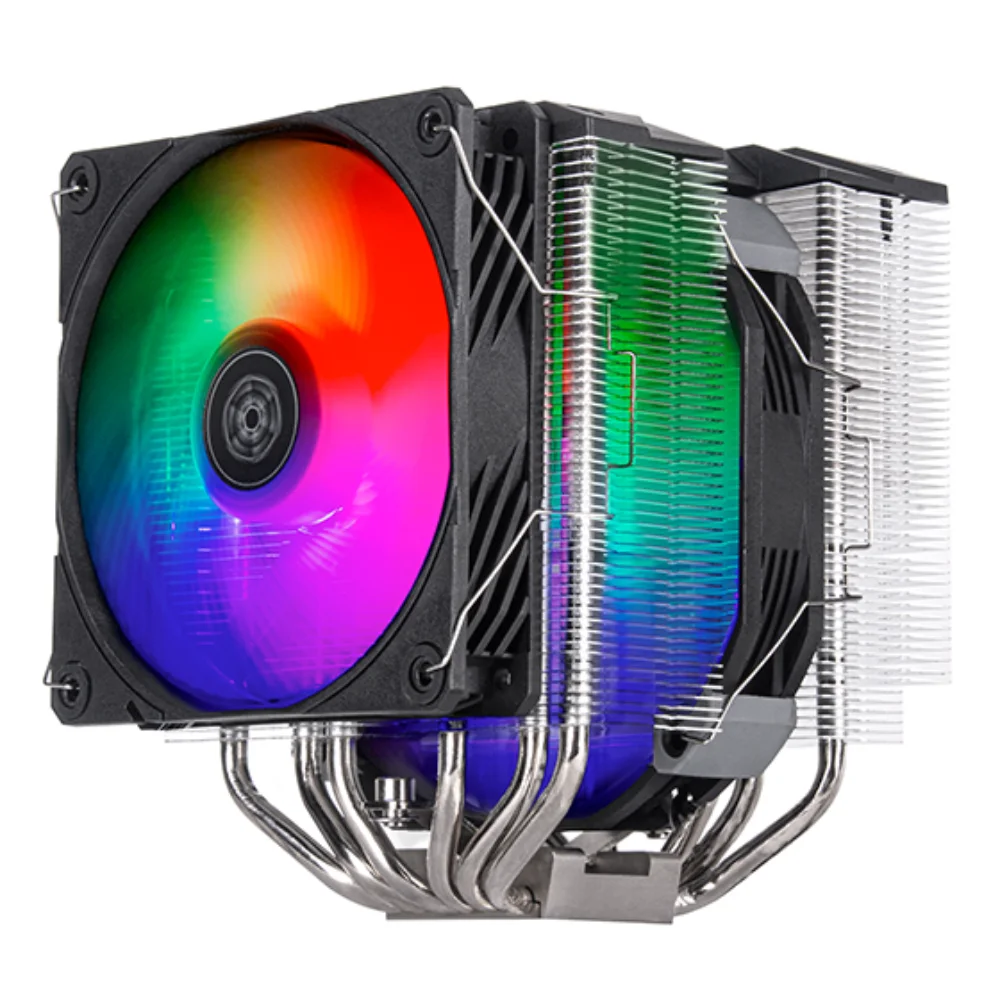 silverstone-sst-hyd140-argb-hydrogon-d140-argb-high-performa - MegaComputer.pk SilverStone SST-HYD140-ARGB Hydrogon D140 ARGB High-performance Dual-tower CPU Cooler Featuring Six Copper Heat Pipes and Dual ARGB Fans