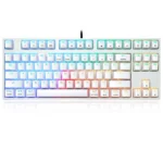 Skyloong GK87 Optical QMK TKL Wired USB-C Hot Swap Mechanical Keyboard, Bluetooth/2.4GHz/USB-C, RGB for PC/Mac Gamer Brown Switches