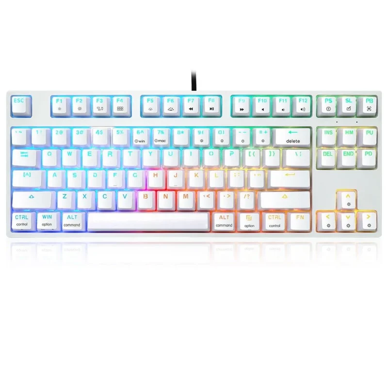 Skyloong GK87 Optical QMK TKL Wired USB-C Hot Swap Mechanical Keyboard, Bluetooth/2.4GHz/USB-C, RGB for PC/Mac Gamer Brown Switches