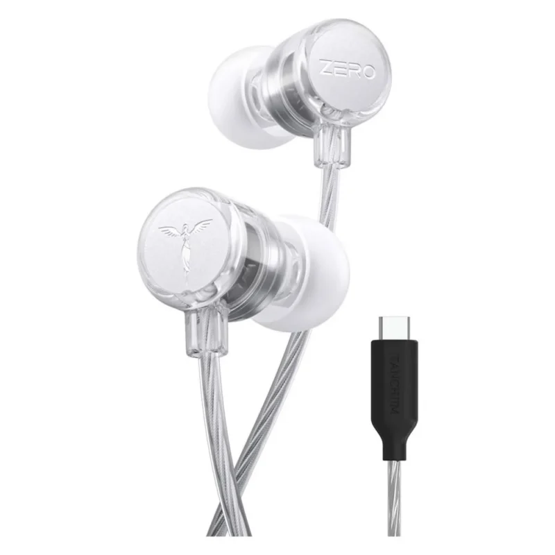Tanchjim Zero Ultima Entry-Level HiFi Earphones Patented DMT4 Ultra Driver 2DD in-Ear Headphones Built-in DSP, Lightweight Wired Gaming Earbuds with Acoustic Labyrinth Rear Chamber – Type-C with Mic