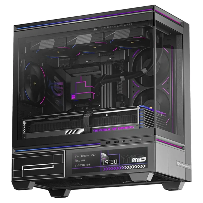 Thermalright TL-M10 Vision LCD Screen Mid-Tower Micro-ATX Gaming Case – Black