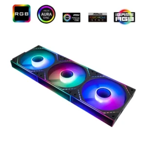 Thermalright TL-M12Q-S X3 Wireless Splicing Case Fan-120mm Quiet Infinity Mirror ARGB Lighting Effects New Power Chip Module Simplifies Wiring Management 3-Packs Building Blocks Fan Black