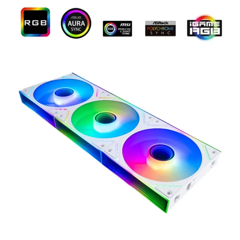 Thermalright TL-M12QRW-S X3 Reverse CPU Fan Building Blocks 120mm Case Cooler PWM Connector Silent Computer Cooling with ARGB Light Wireless Splicing PC Fan with ARGB Mirror Light Effect Low Noise White