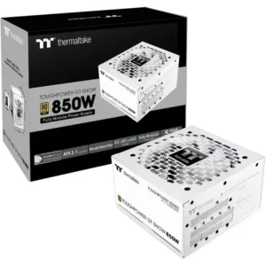 Thermaltake ToughPower GT 850W ATX 3.1 Standard Power Supply – 80 Plus Gold Efficiency Fully Modular, Smart Zero Fan Native 300W PCIe 5.1 Connector – Snow