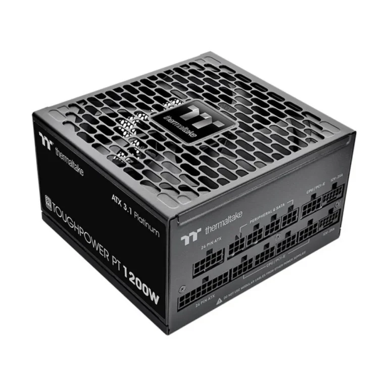 Thermaltake Toughpower PT 1200W 80 Plus Platinum Power Supply – ATX 3.1 600W 12V-2×6 Connector Included, Full Modular