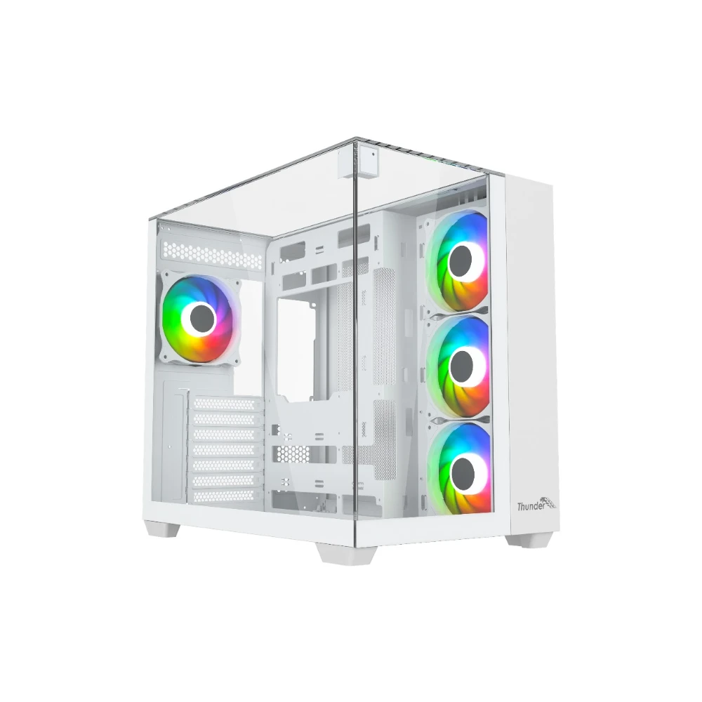 thunder-battle-station-tgc-666-case-white-three-sided-temper - MegaComputer.pk Thunder Battle Station TGC-666 Case – White – Three sided tempered glass panels – Dual-chamber ATX Mid Tower