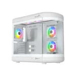 Thunder Rogue TGC-657W Modern Aesthetic Dual Chamber Panoramic Tempered Glass Mid-Tower ATX PC Gaming Case – White
