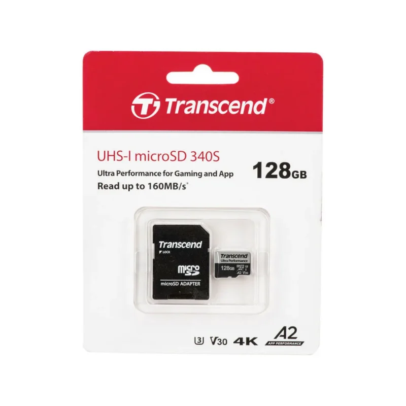 Transcend 128GB 340S UHS-I microSDXC Card with SD Adapter
