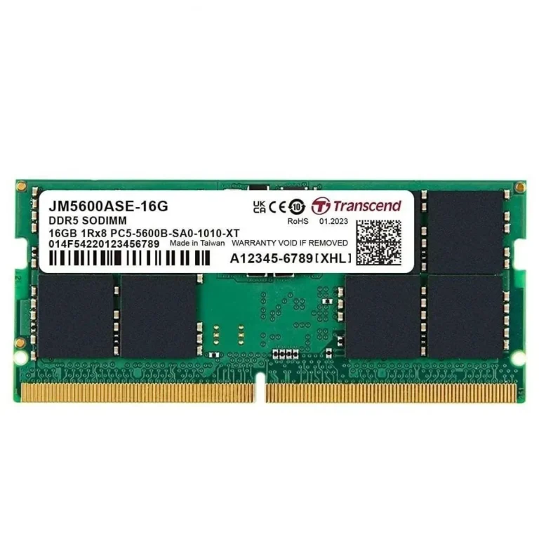 Transcend JetRam 16GB (1x16GB) 5600MHz C46 DDR5 SO-DIMM Laptop Memory