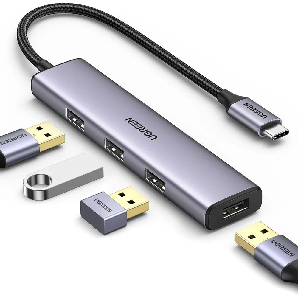 ugreen-20841-4-in-1-usb-c-hub-grey UGREEN 20841 4-in-1 USB-C Hub (Grey)