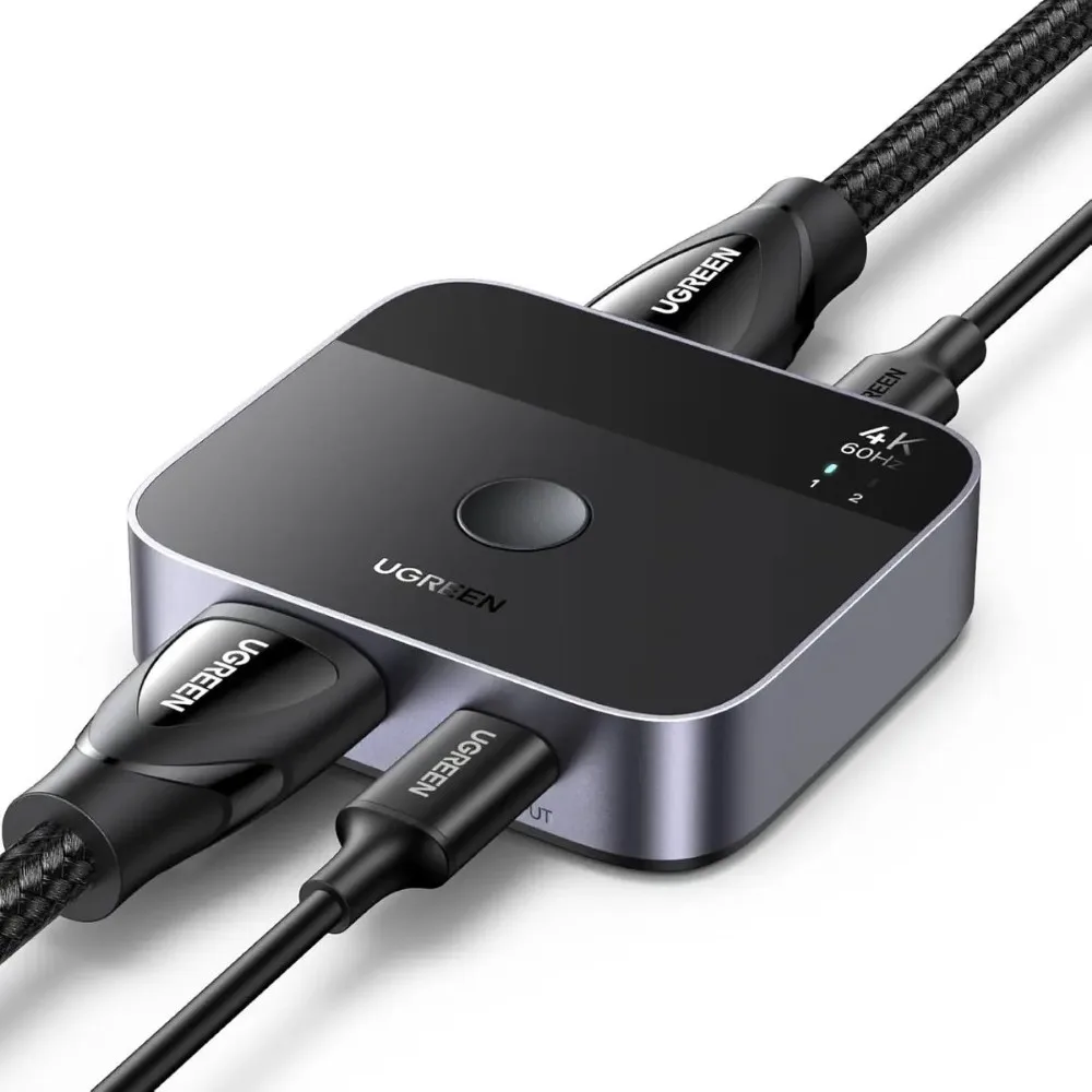 ugreen-55452-usb-c-hdmi-switch-2-in-1-out-4k-60hz-aluminum-s - MegaComputer.pk UGREEN 55452 USB-C+HDMI Switch 2-in-1 Out 4K@60Hz Aluminum Switcher for Laptops MacBook