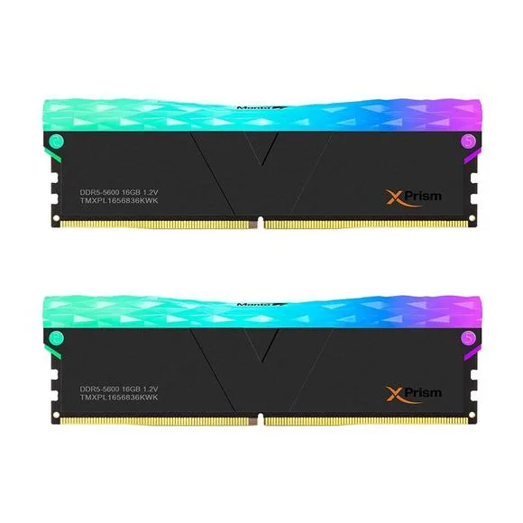 V-Color DDR5 Manta XPrism 32GB(16GBx2) 5600MHz 2Gx8 CL36 1.2V SK Hynix IC RGB Gaming Desktop Upgrade RAM Memory Module Dual Rank- Midnight Black