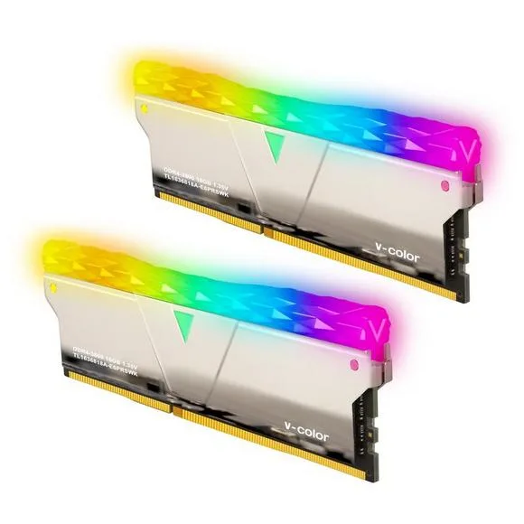 V-Color Prism Pro RGB 32GB(16GBx2)DDR4 DRAM 3600MHz Memory Kit – Silver Copper Alloy