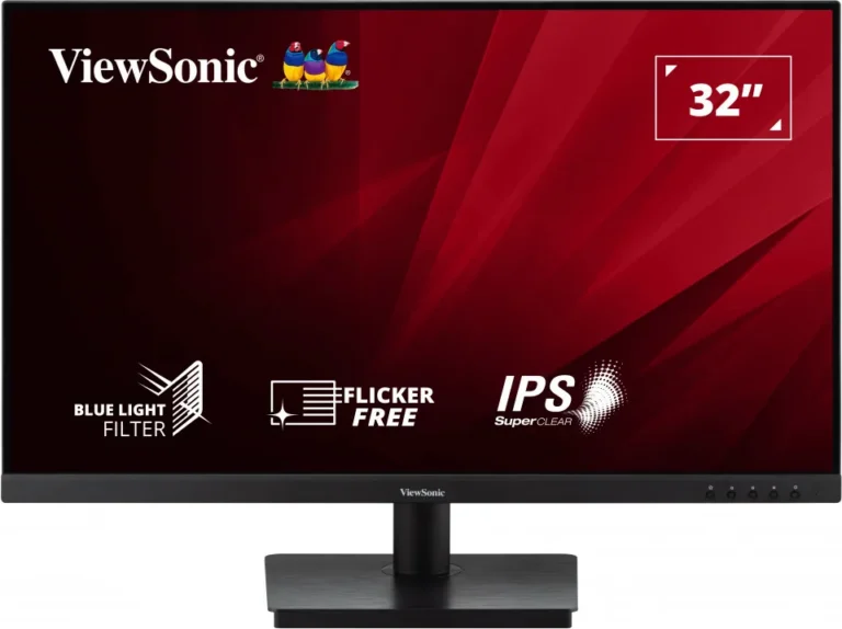 ViewSonic VA3209-MH 32-Inch Full HD IPS FreeSync Wide Monitor 75Hz Refresh Rate, 3-Side Borderless, Dual Speaker, Black