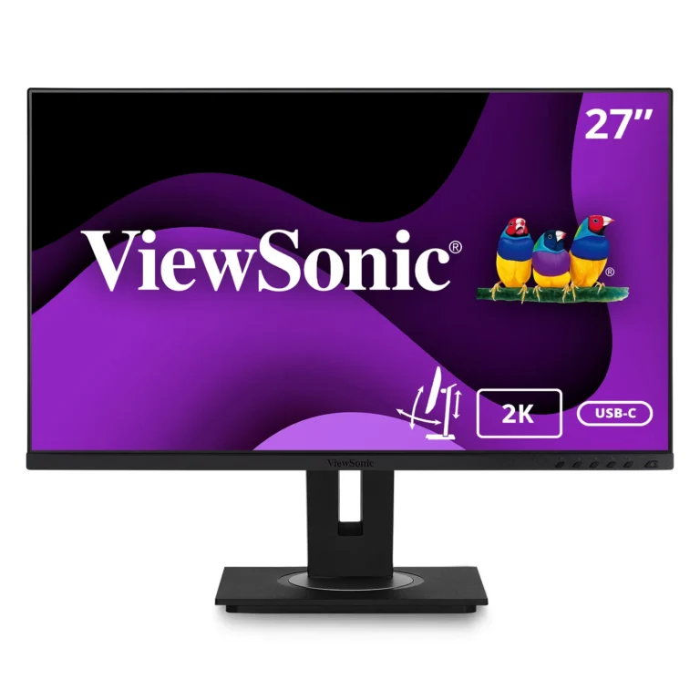 ViewSonic VG2756-2K 27 Inch 60Hz IPS 1440p Docking Monitor with Integrated USB 3.2 Type-C RJ45 HDMI Display Port and 40 Degree Tilt Ergonomics